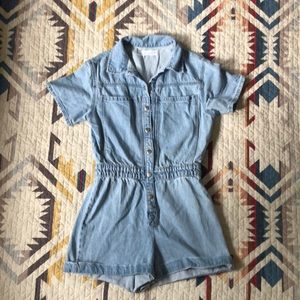 Zara Light Blue Denim Romper